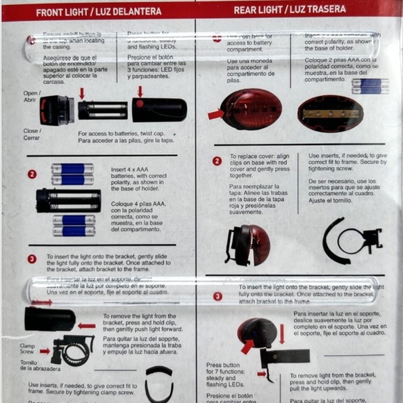 New Bikemate LED Bike Light Set, Front And Rear Lights - Picture 3 of 9